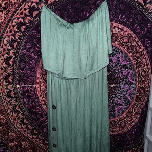 Sage Green Strapless Maxi Dress